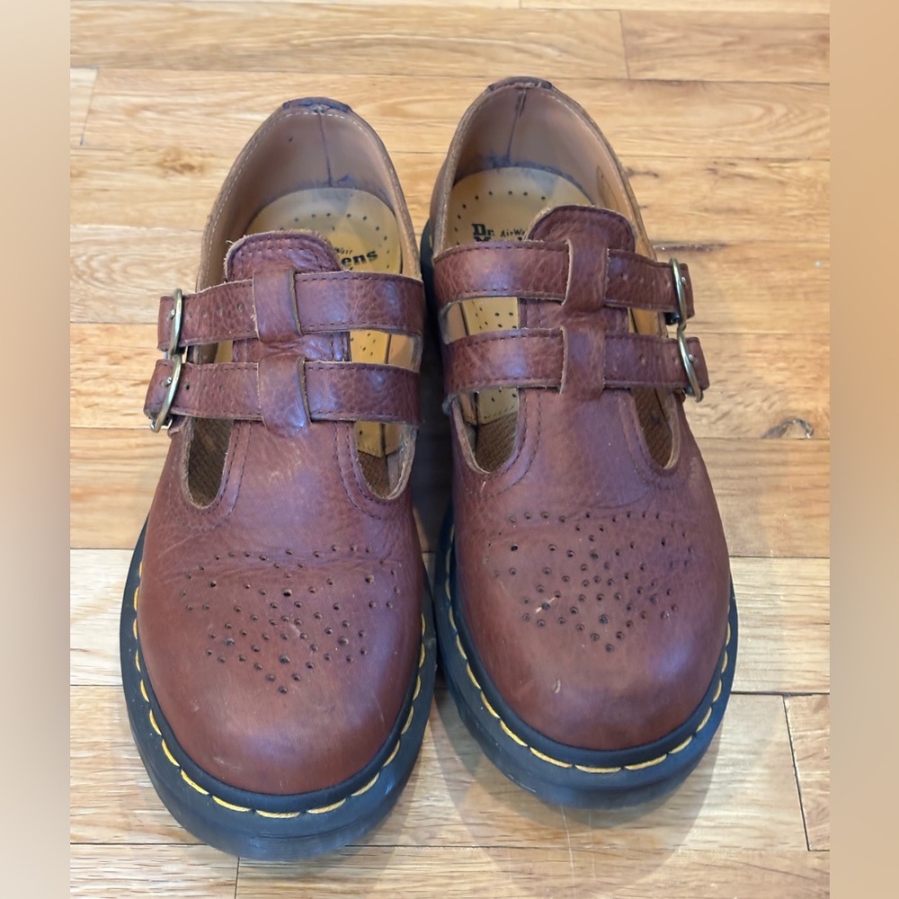 Doc Martens Mary Jane Shoes Brown Leather (Women’s 8)